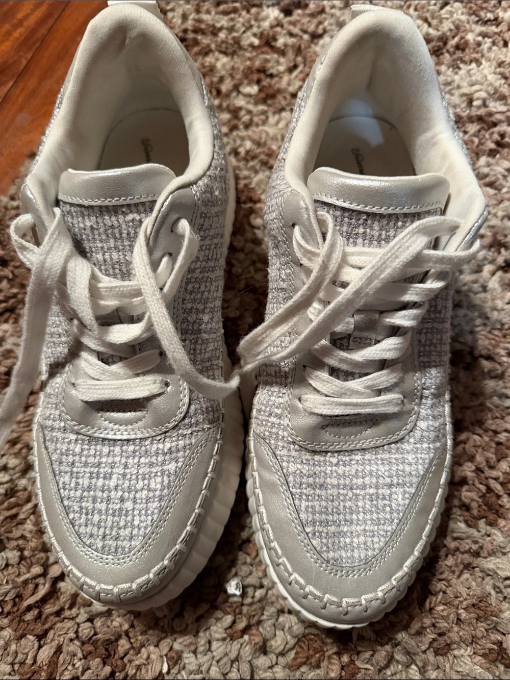 Universal Thread White Knit Lace-Up Sneakers